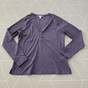 Athleta‎ Uptempo Ribbed Henley Top Regal Plum Size XL NWOT